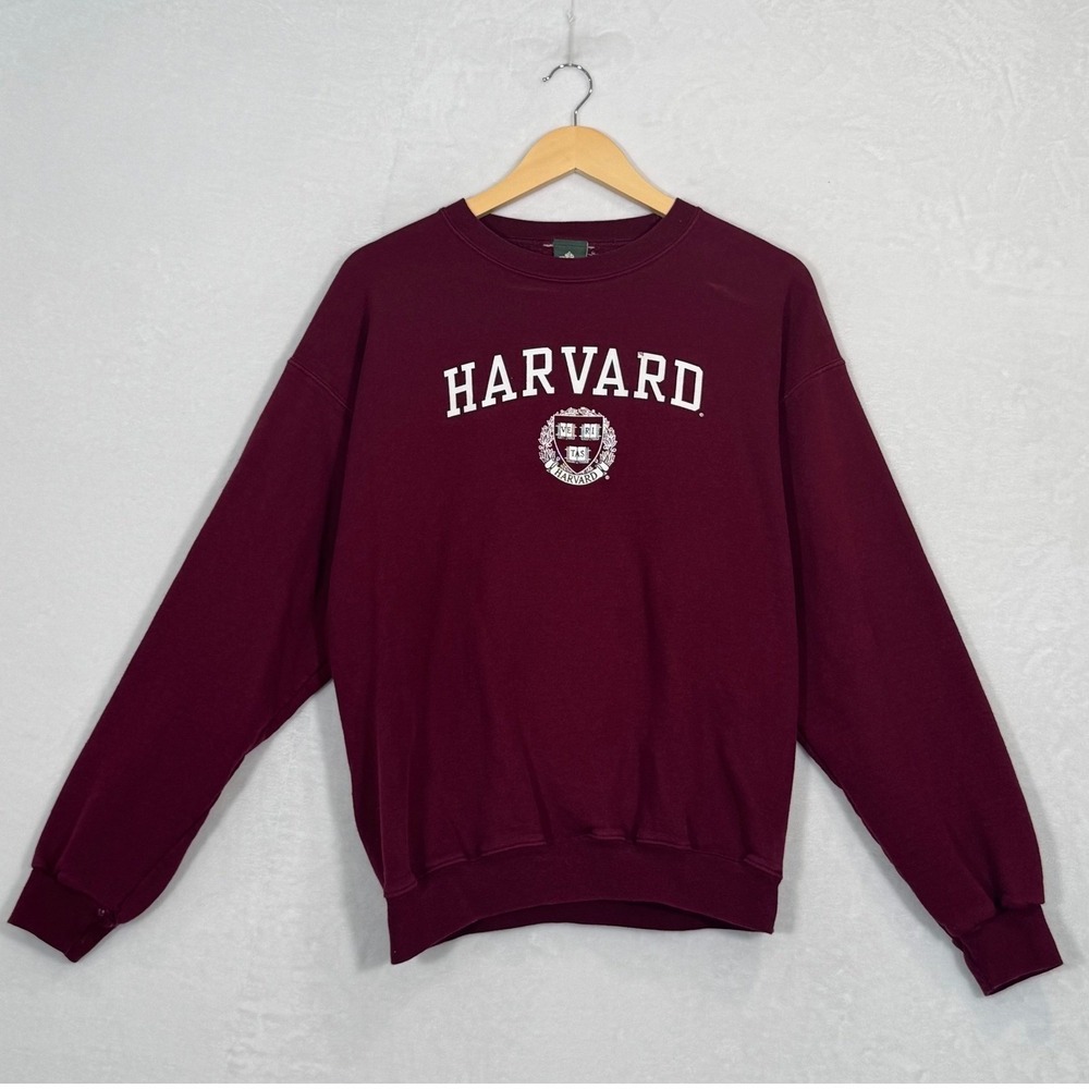 Vintage 90s Ivysport Maroon Harvard‎ University Crest Crewneck Sweatshirt Medium